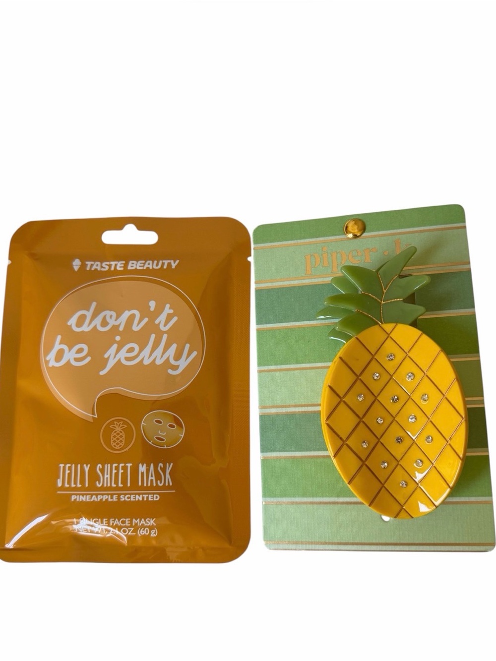 Piper K Pineapple Hairclip & Jelly Mask